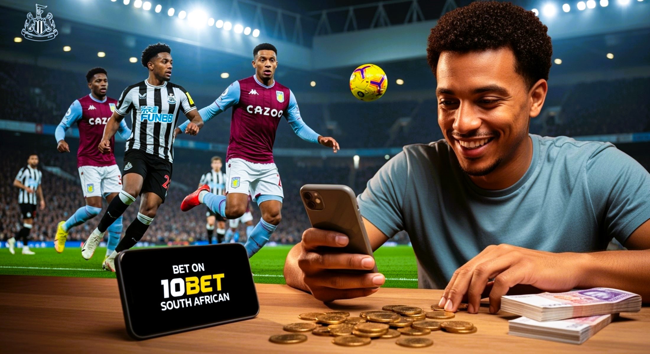 How to Bet on Newcastle vs Aston Villa via 10bet in South Africa